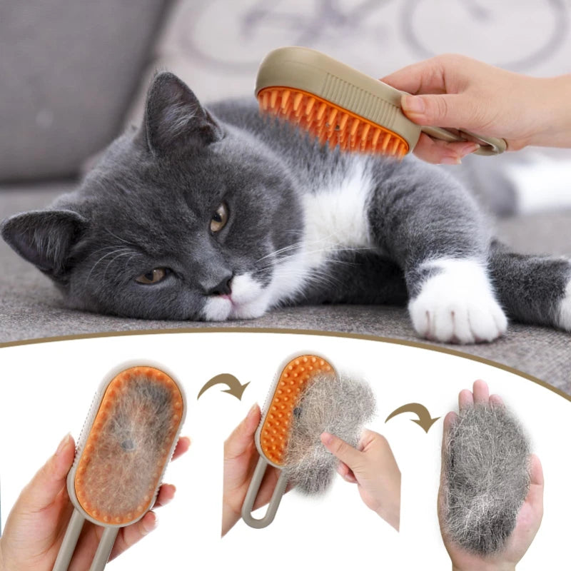 Brosse Vapeur Électrique pour Chat & Chien — Gant Nettoyant Anti-Poils
