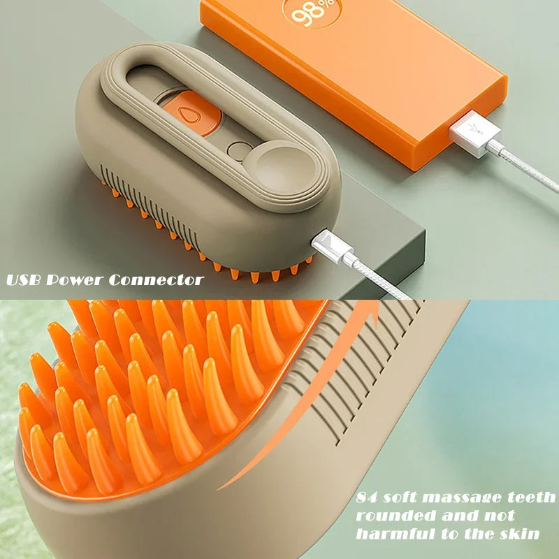 Brosse Vapeur Électrique pour Chat & Chien — Gant Nettoyant Anti-Poils
