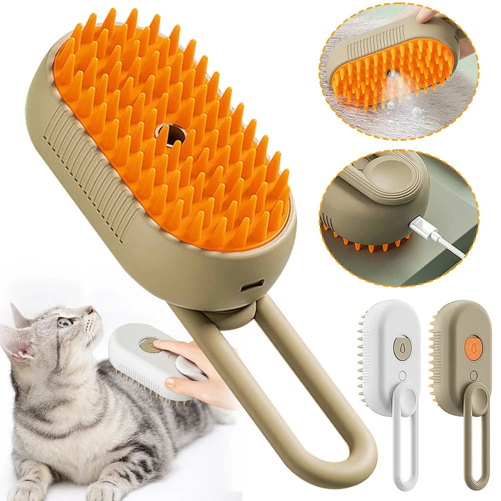 Brosse Vapeur Électrique pour Chat & Chien — Gant Nettoyant Anti-Poils